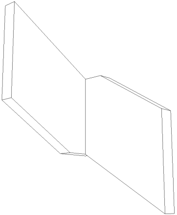 Escalier quart tournant - Raccord des limons - Exemple - Type 1 - Perspective