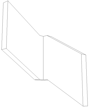 Escalier quart tournant - Raccord des limons - Exemple - Type 2a - Perspective